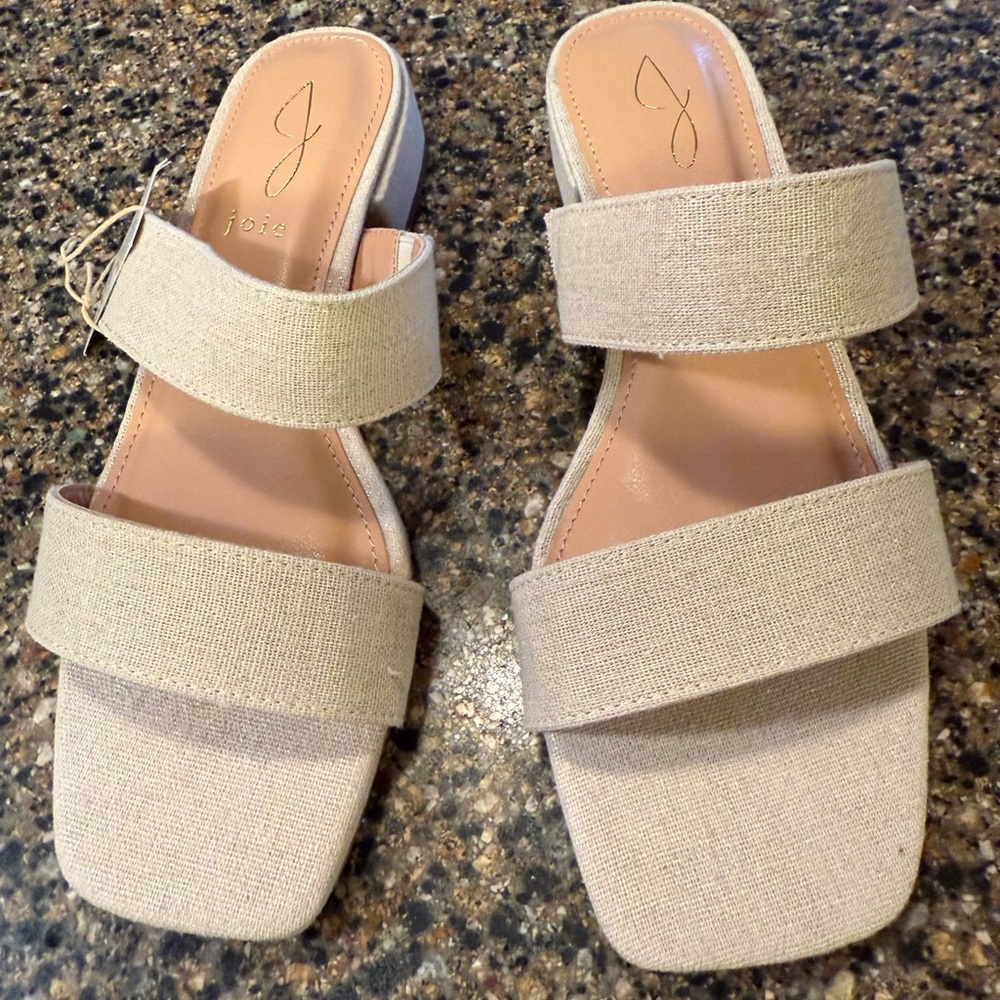 Jolie Beige Double Strap Sandals